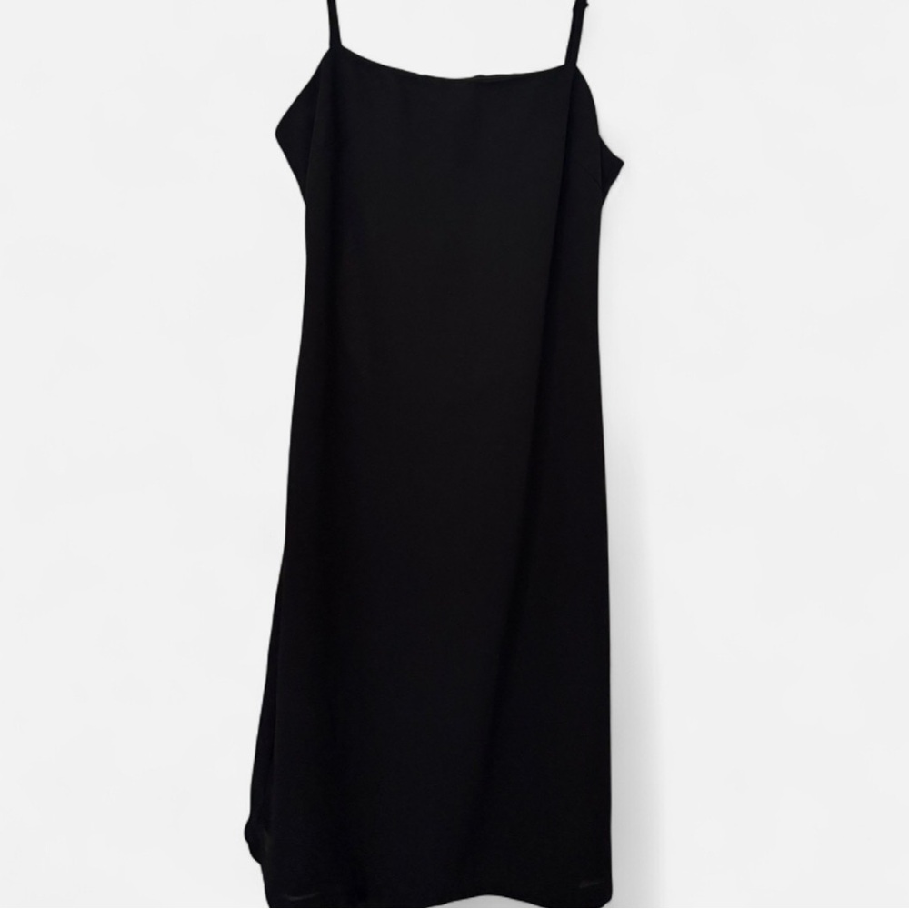 Lulu's Black Cocktail Slip Dress Spaghetti Strap